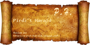 Pirót Harald névjegykártya